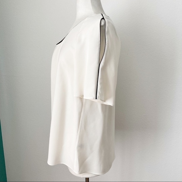 Lafayette 148 Silk Cold Shoulder Kaila Blouse - Picture 3 of 9